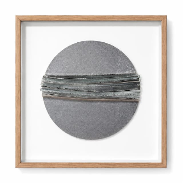 Quadro Artesanal Círculos Prata em Camadas II Sem Vidro 60x60cm
