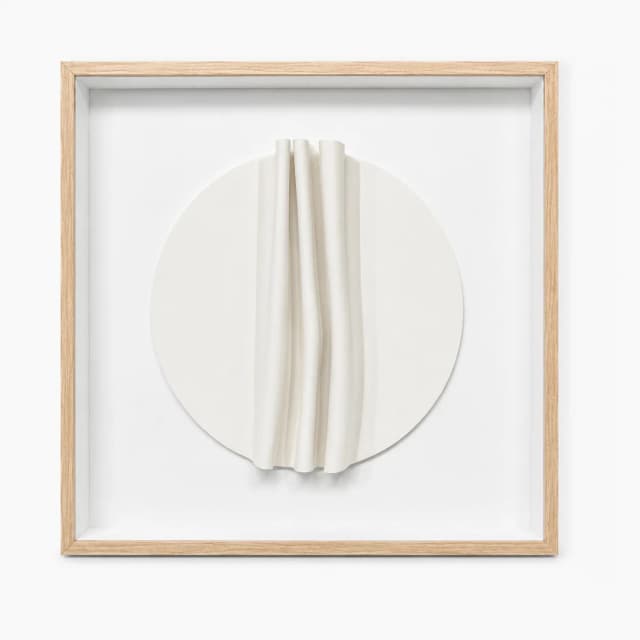Quadro Artesanal Círculos Branco em Camadas I Sem Vidro 60x60cm